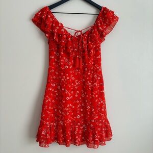 Tobi Red Floral Dress